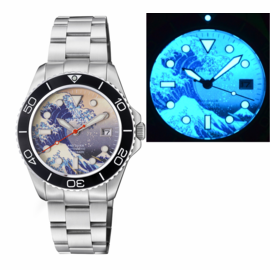 PRO DIVER 200 KANAGAWA WAVE FULL LUME DIAL 42.5MM AUTOMATIC BRACELET DIVE WATCH