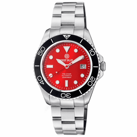 PRO DIVER 200 RED DIAL 42.5MM AUTOMATIC BRACELET DIVE WATCH 