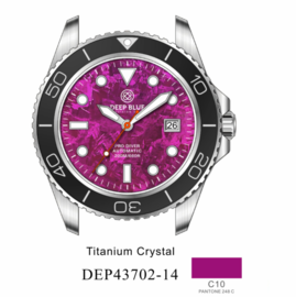 PRO DIVER 200 RED PURPLE TITANIUM CRYSTAL DIAL 42.5MM AUTOMATIC BRACELET DIVE WATCH