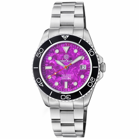 PRO DIVER 200 RED PURPLE TITANIUM CRYSTAL DIAL 42.5MM AUTOMATIC BRACELET DIVE WATCH