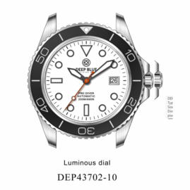 PRO DIVER 200 WHITE FULL LUME DIAL 42.5MM AUTOMATIC BRACELET DIVE WATCH 