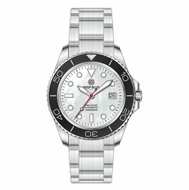 PRO DIVER 200 WHITE MOTHER OF PEARL DIAL 42.5MM AUTOMATIC BRACELET DIVE WATCH 