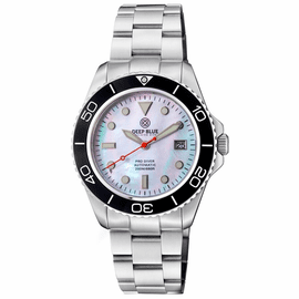 PRO DIVER 200 WHITE MOTHER OF PEARL DIAL 42.5MM AUTOMATIC BRACELET DIVE WATCH 