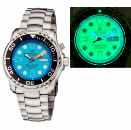 PRO SEA DIVER 1000M AUTOMATIC BLACK CERAMIC BEZEL BLUE FULL LUME DIAL BRACELET
