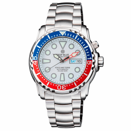 PRO SEA DIVER 1000M AUTOMATIC BLUE/RED BEZEL 15 30 45 WHITE  DIAL BRACELET