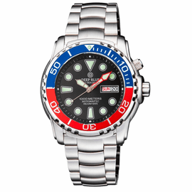"PRO SEA DIVER 1000M AUTOMATIC BLUE/RED BEZEL 20 30 40  BLACK DIAL BRACELET