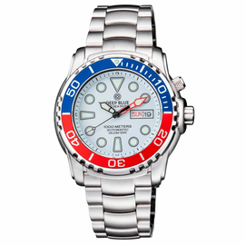 PRO SEA DIVER 1000M AUTOMATIC BLUE/RED BEZEL 20 30 40  WHITE  DIAL BRACELET
