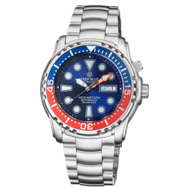 PRO SEA DIVER 1000M BRACELET BLUE/RED  BEZEL - BLUE DIAL 15/30/45