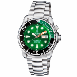 PRO SEA DIVER 1000M BRACELET QUARTER GREEN/ BLACK BEZEL SUNRAY GREEN  DIAL