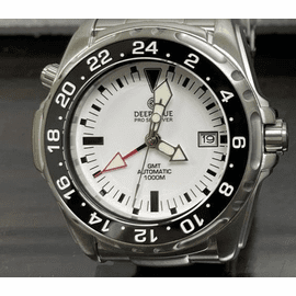 PRO SEA DIVER 1000M EXPEDTION GMT AUTOMATIC CERAMIC BEZEL  BRACELET WHITE DIAL 