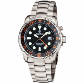PRO SEA DIVER 1000M GMT AUTOMATIC BLACK ORANGE NUMBERS BEZEL BLACK DIAL  BRACELET