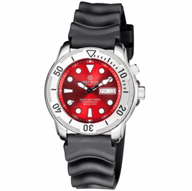PRO TAC 1000M AUTOMATIC DIVER- SILVER BEZEL RED  DIAL