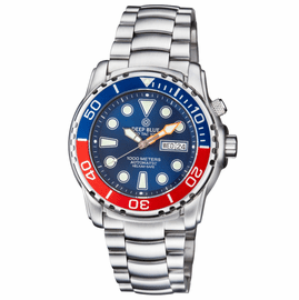 PRO TAC DIVER 1000M AUTOMATIC BLUE/RED 20 30 40 50 BEZEL BLUE DIAL BRACELET