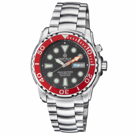 PRO SEA DIVER 1000M AUTOMATIC RED BEZEL BLACK DIAL BRACELET