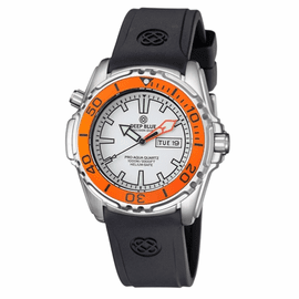 ProAqua 1000 Quartz Orange Bezel White Dial