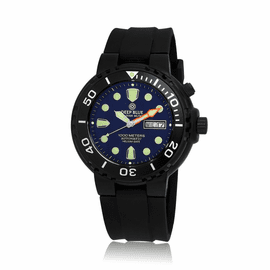 PVD SUN DIVER MILITARY 1K PVD CASE BLUE DIAL SILICON STRAP