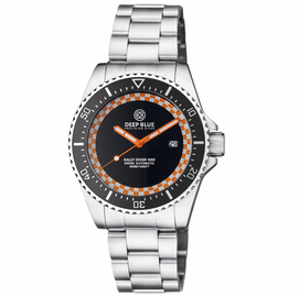 RALLY DIVER 1000 COLLECTION BLACK CERAMIC BEZEL - BLACK/ORANGE CHECKERED DIAL BRACELET