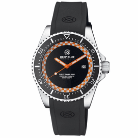 RALLY DIVER 1000 COLLECTION BLACK CERAMIC BEZEL - BLACK/ORANGE CHECKERED DIAL STRAP