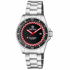 RALLY DIVER 1000 COLLECTION BLACK CERAMIC BEZEL - BLACK/RED CHECKERED DIAL BRACELET