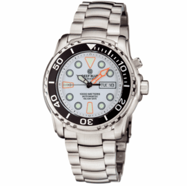 PRO SEA DIVER 1000M BRACELET CERAMIC BLACK BEZEL WHITE DIAL ORANGE INDICES BRACELET 