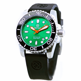 SEA RAM 500 GREEN DIAL BLACK/WHITE BEZEL