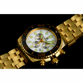 SEA RAM GOLD CHRONOGRAPH  CERAMIC BEZEL COLLECTION BLACK WHITE