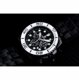 SEA RAM PVD CHRONOGRAPH  CERAMIC BEZEL COLLECTION WHITE BLACK