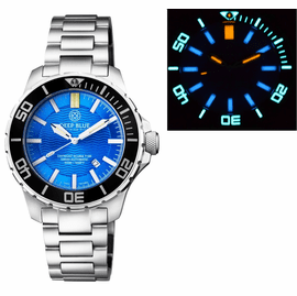 VERY RARE DAYNIGHT SCUBA TRITIUM T-100  SWISS AUTOMATIC LIGHT BLUE DIAL