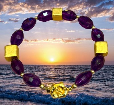 Amethyst and Gold bracelet