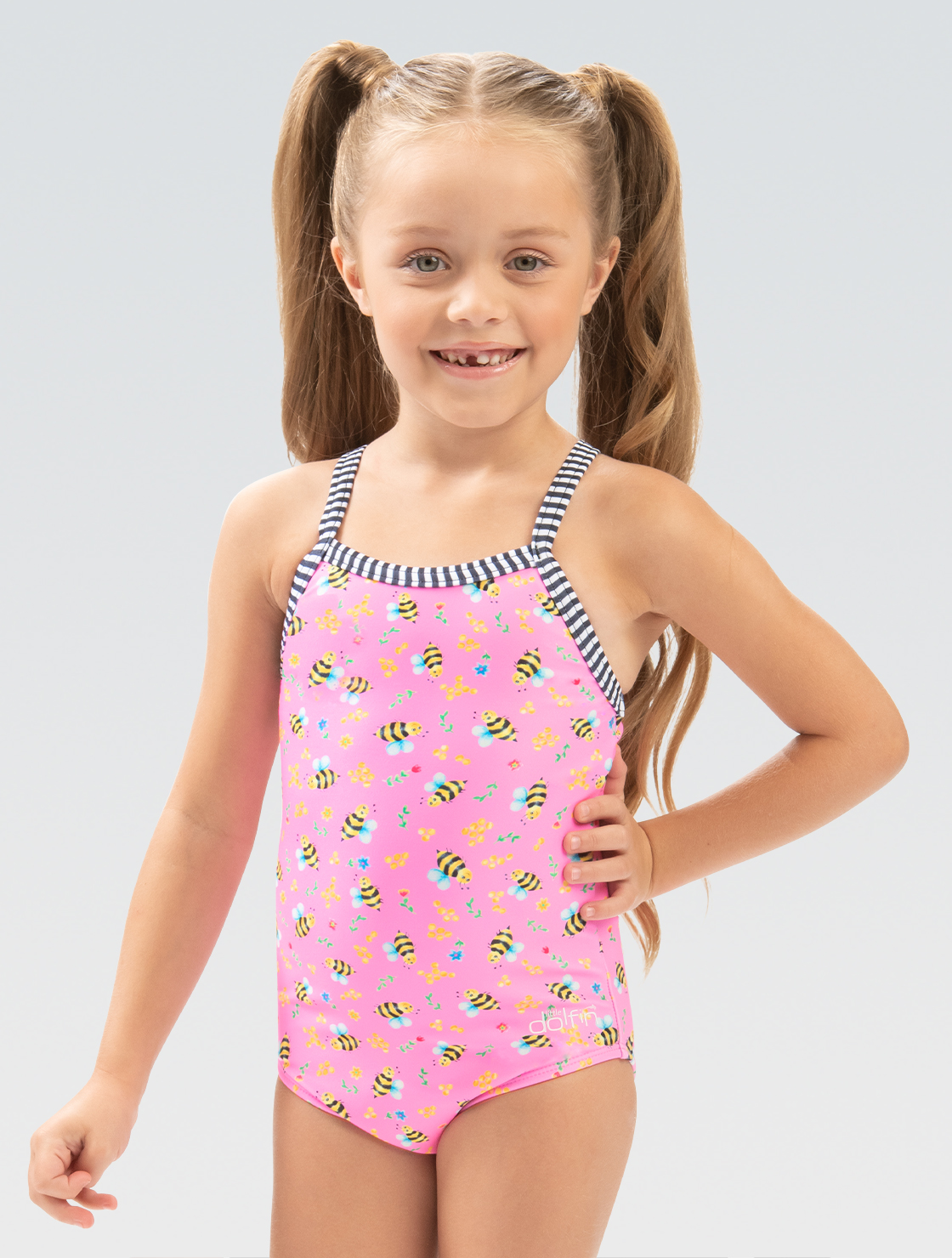 Little Dolfin Girls Buzy Bee Toddler One Piece Swimsuit