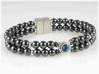 Aqua Swarovski Double Strand Magnetic Bracelet