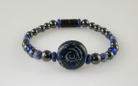 Blue Ceramic Swirl Magnetic Bracelet