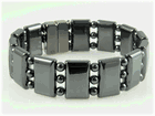 Flat Spacer with RoundsTriple Strand All-Magnetic Bracelet