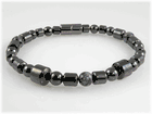 Snowflake Obsidian Bold DrumMagnetic Bracelet