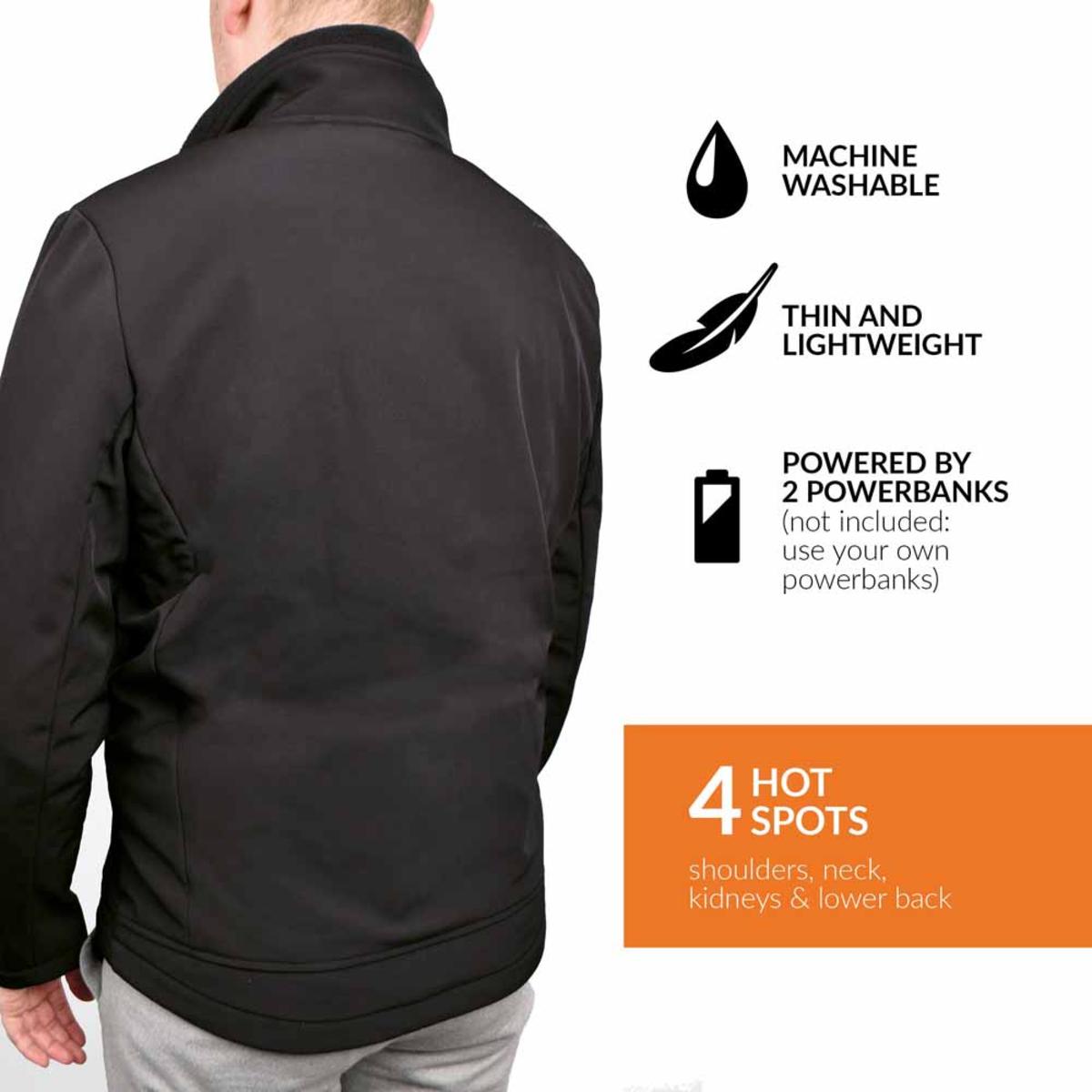 30seven Men's Heated Softshell Regular Fit Jacket with Extra Warm