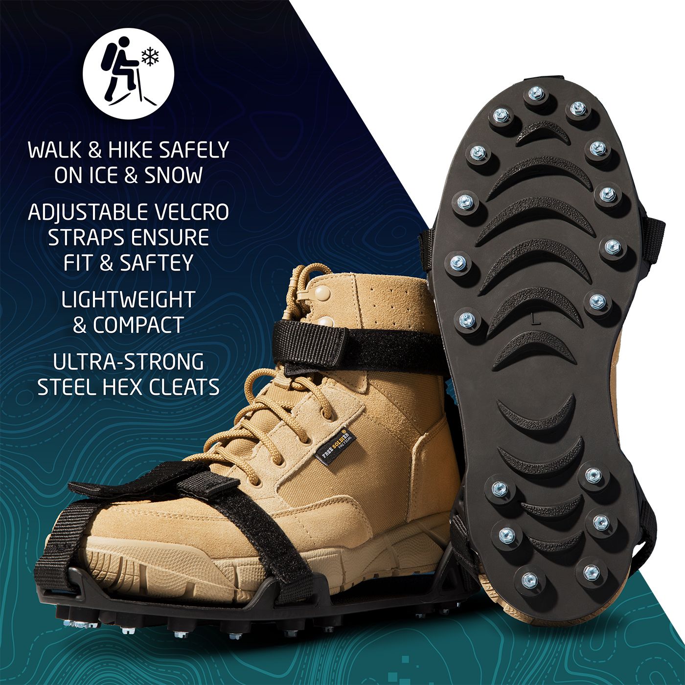 Action Traction Elite Hex FullFoot Traction Ice Cleats The Warming Store