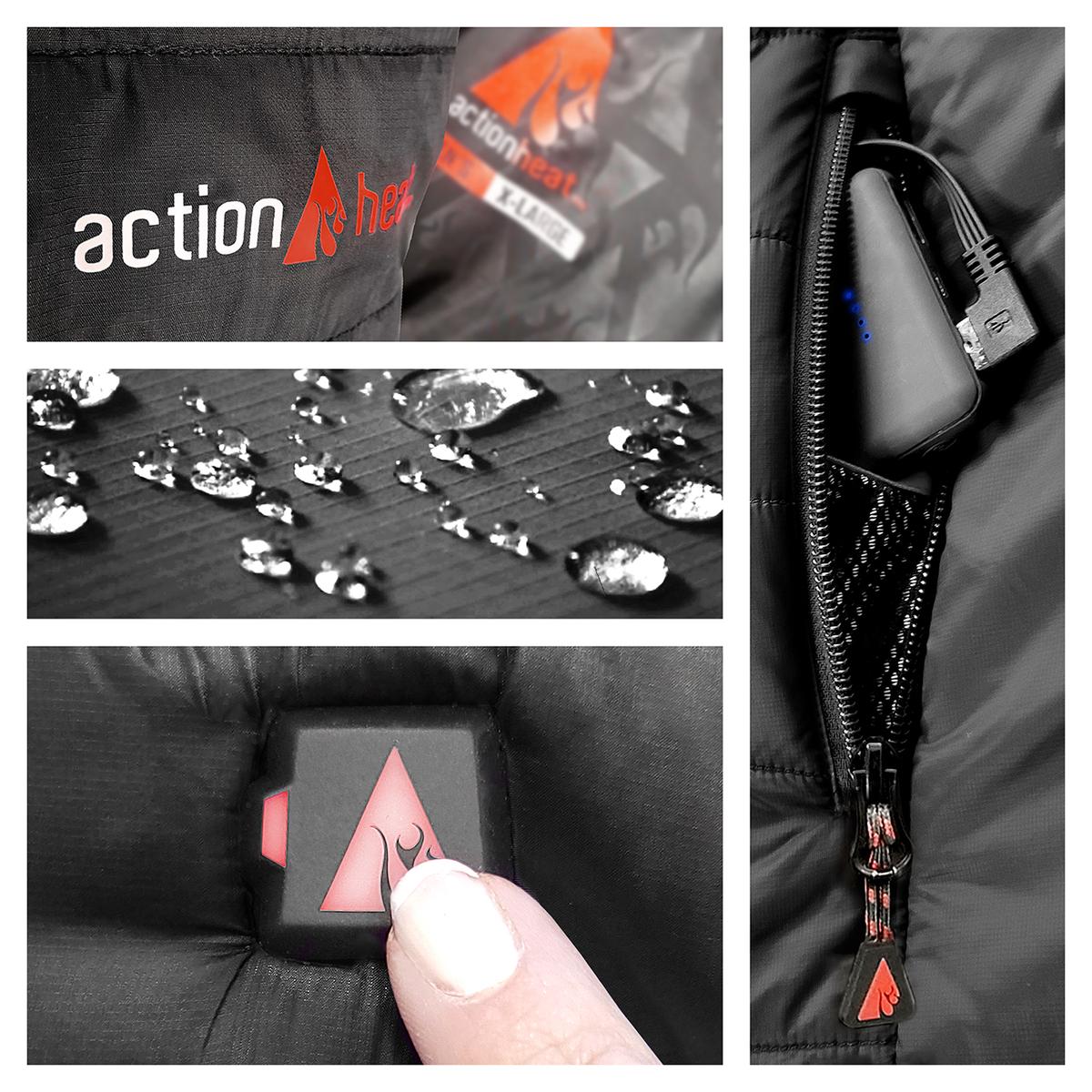 ActionHeat Gilet Riscaldato A Batteria 5V Per Donna – Power Bank 6000mAh Incluso, 3 Zone Di Calore