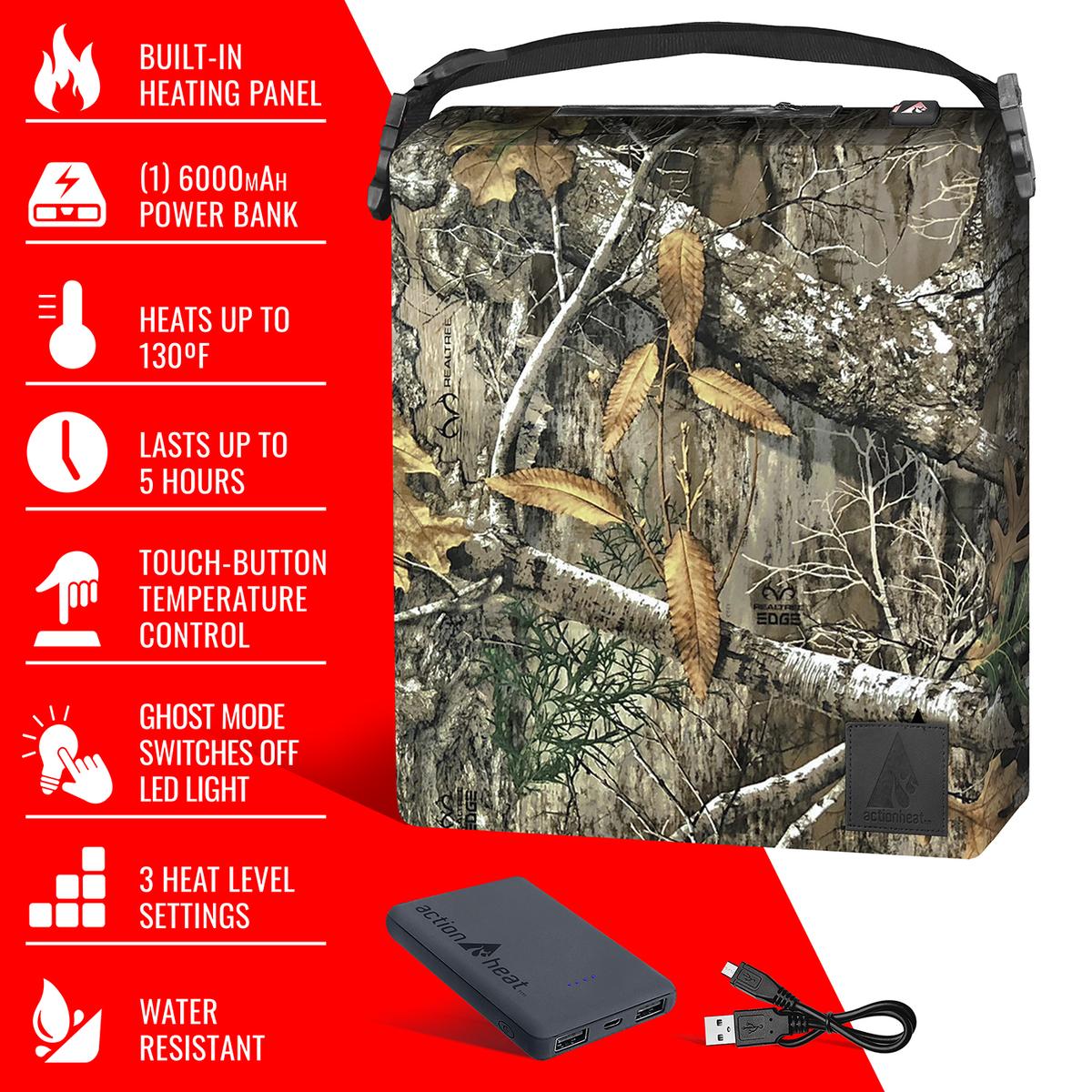 ActionHeat 5V Heated Hunting Seat Cushion Camoflauge The Warming Store