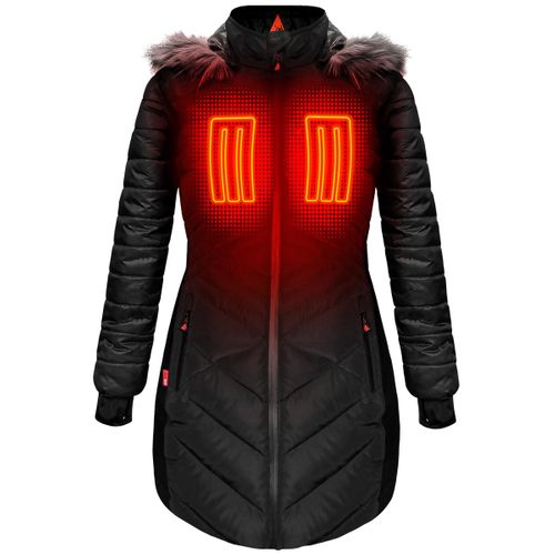 ActionHeat 5V Women's Heated Long Puffer Jacket W/ Hood