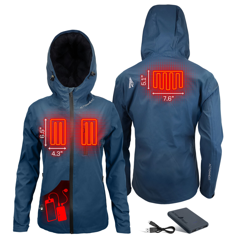 ActionHeat 5V Women's Battery Heated Rain Jacket The Warming Store