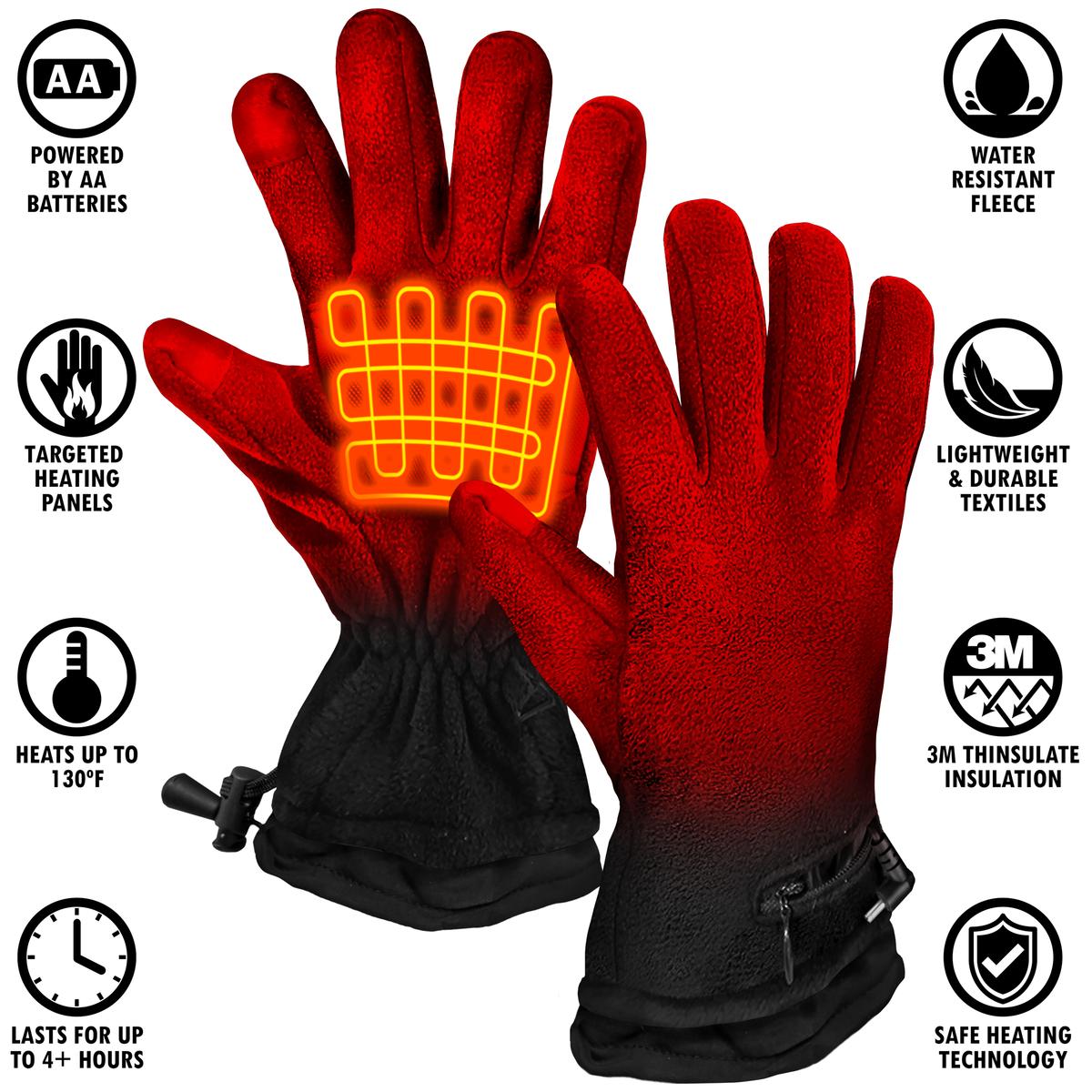 ActionHeat AA Battery Heated Fleece Gloves The Warming Store