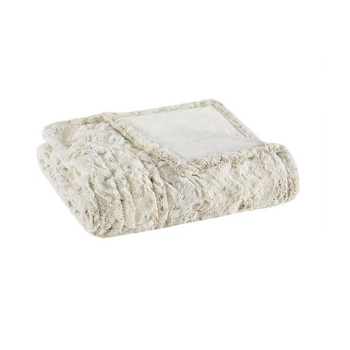 Beautyrest 100 Polyester Faux Fur Heated Throw 50"W x 70"L The