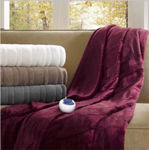 Beautyrest Heated Plush Throw The Warming Store
