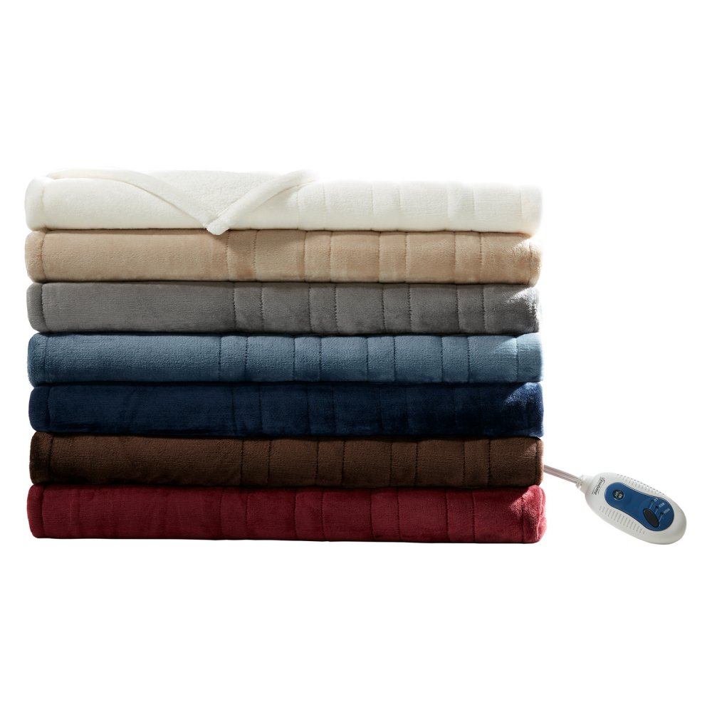 Beautyrest Microlight Reverse to Berber Heated Throw The Warming Store