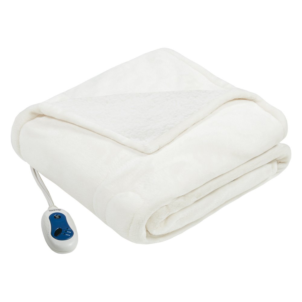 Beautyrest Microlight Reverse to Berber Heated Throw The Warming Store