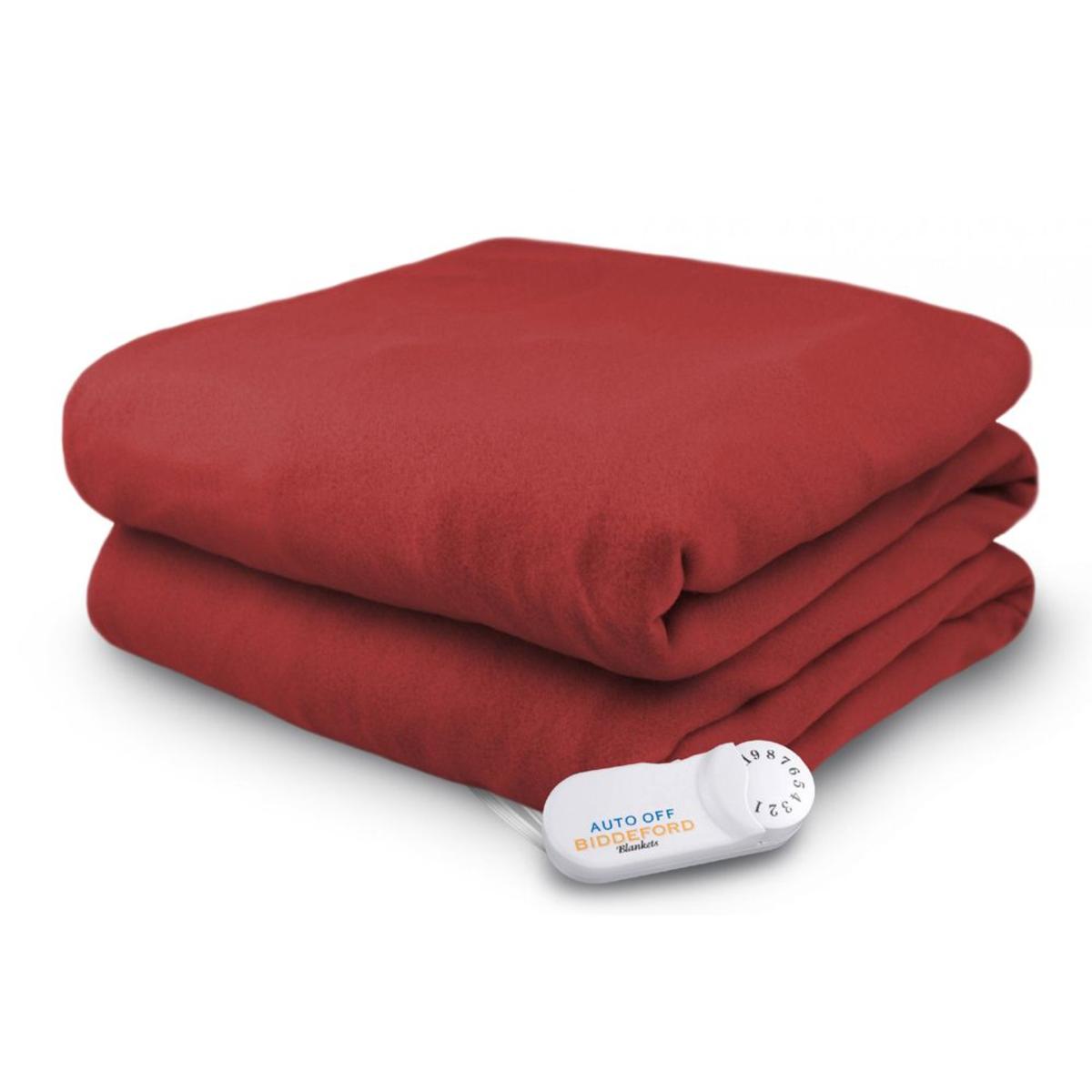 Biddeford Blankets Comfort Knit Fleece Electric Heated Throw Blanket