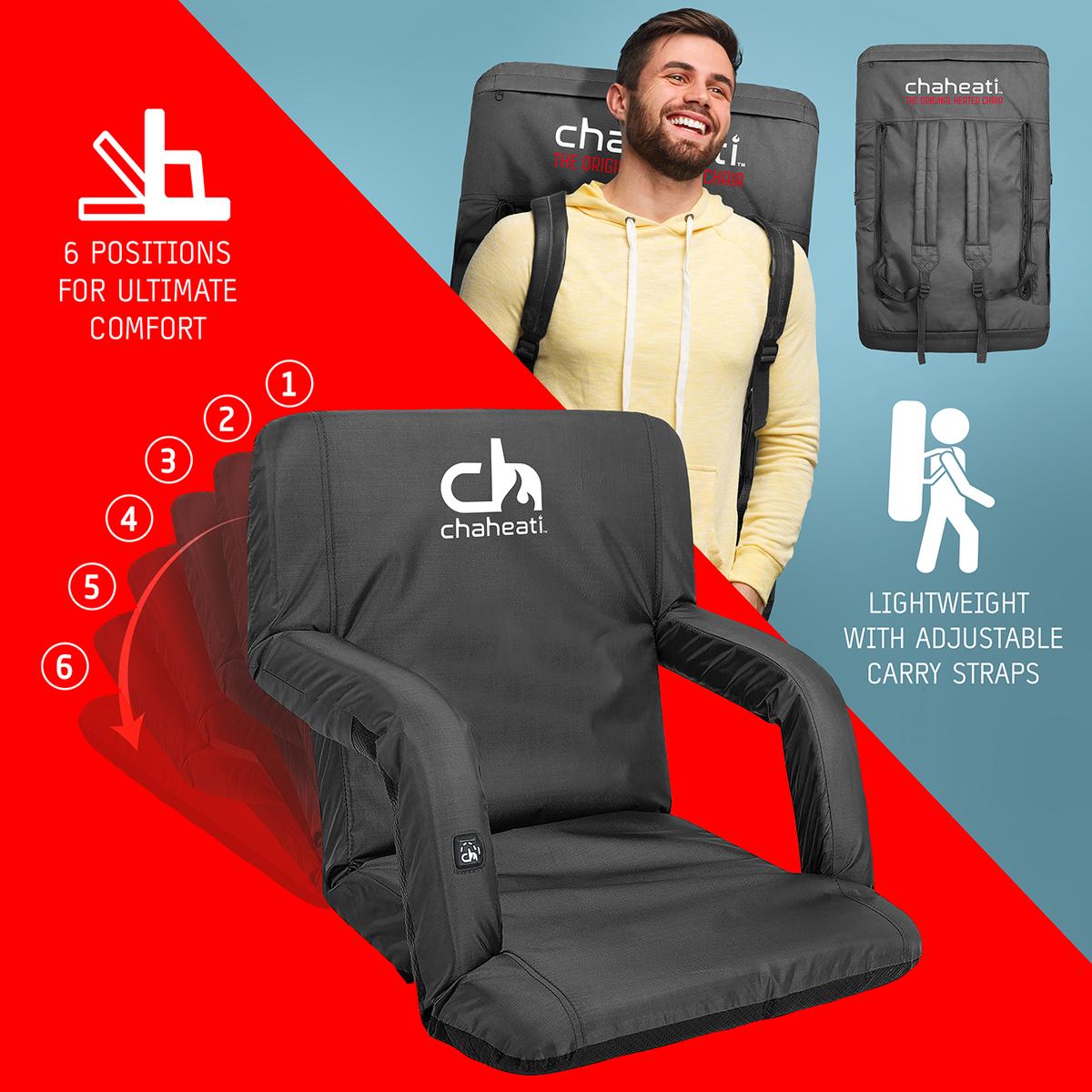 Chaheati 7V Heated Folding Bleacher Seat The Warming Store