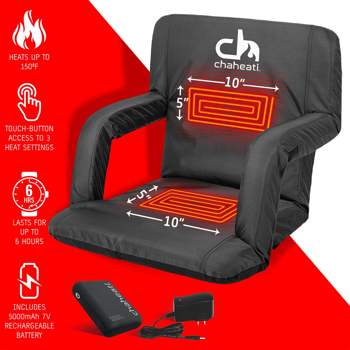 Chaheati 7V Heated Folding Bleacher Seat The Warming Store