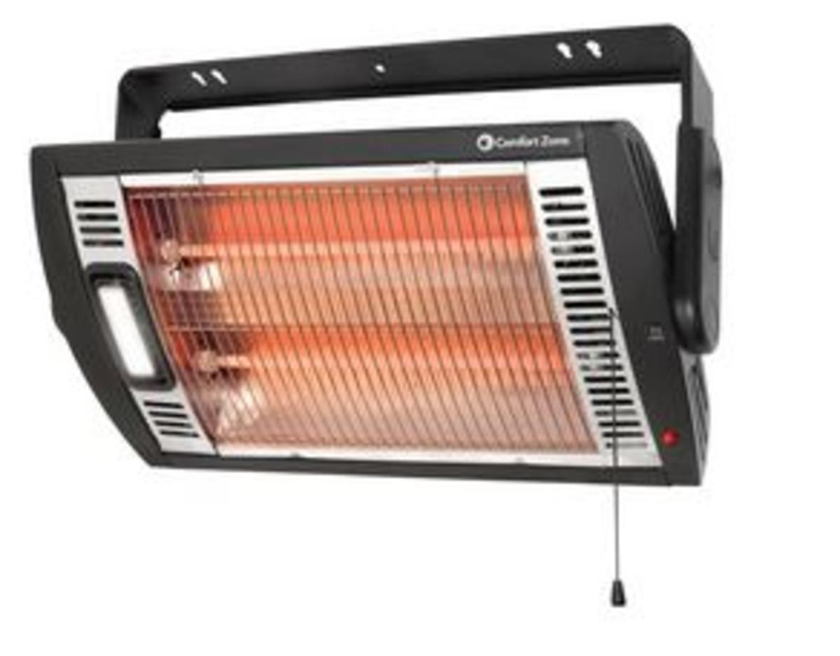 Comfort Zone CZQTV5M Quartz Electric Wall Mount Heater - Black - The  Warming Store