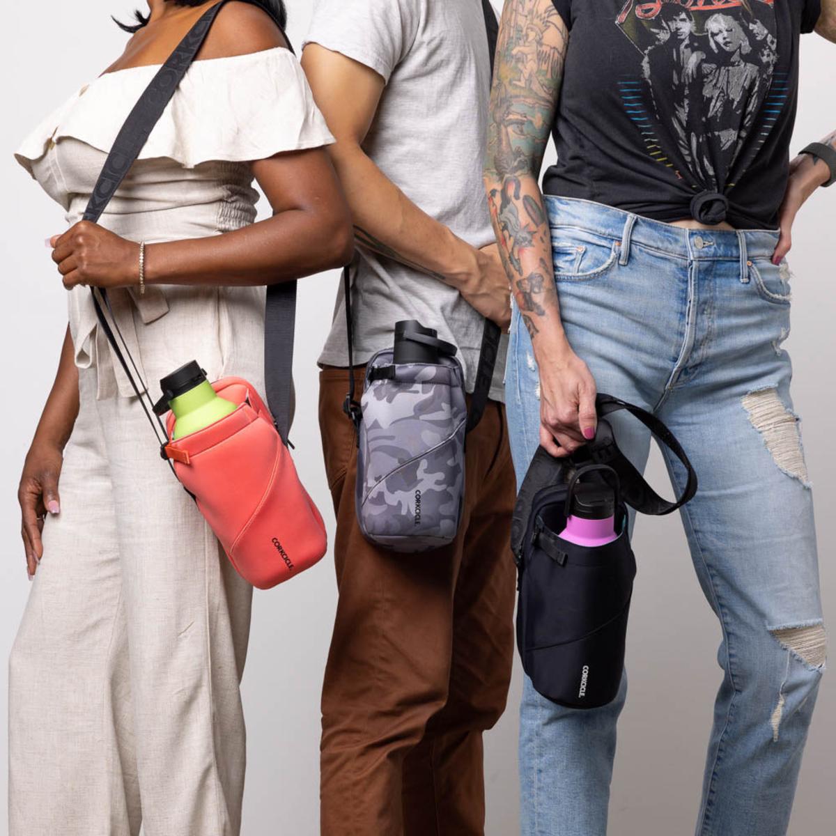 Corkcicle Crossbody Water Bottle Sling Bag Black Neoprene The Warming Store